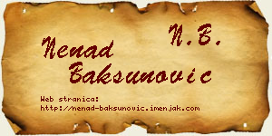 Nenad Bakšunović vizit kartica